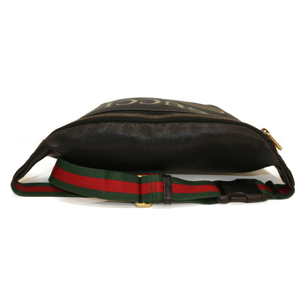 Gucci Bag Logo Body Green Black Classic Leather Red - Picture 5 of 7